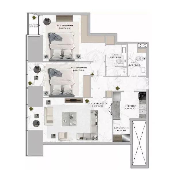2-Bedroom Apartment
