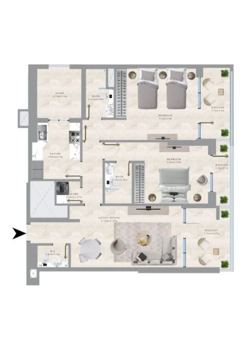 2-Bedroom Apartment