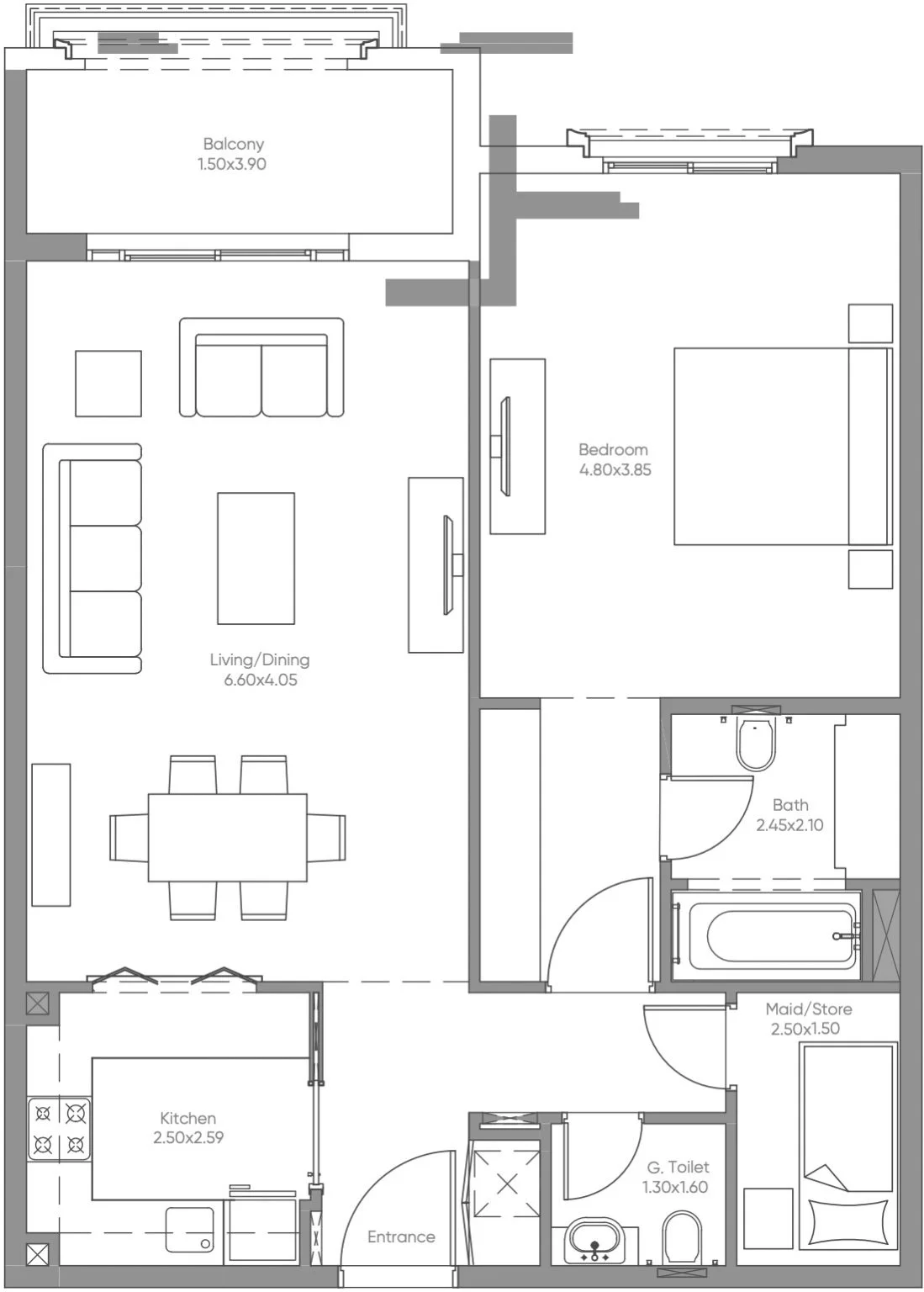 1 Bedroom Apartment
