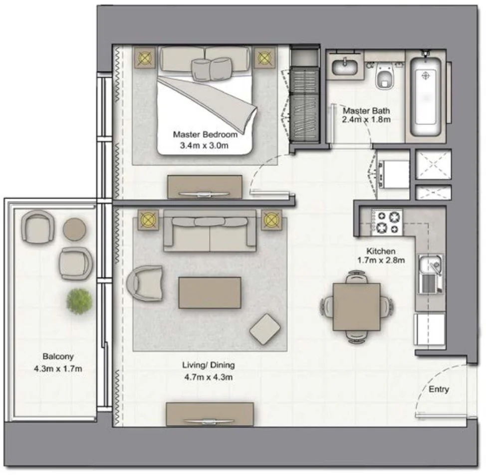 1-Bedroom Unit