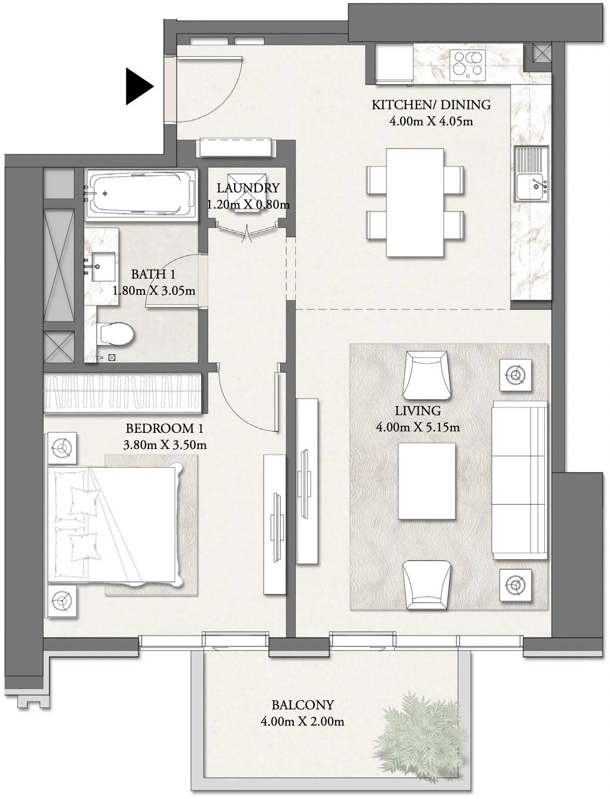 1-Bedroom Apartment