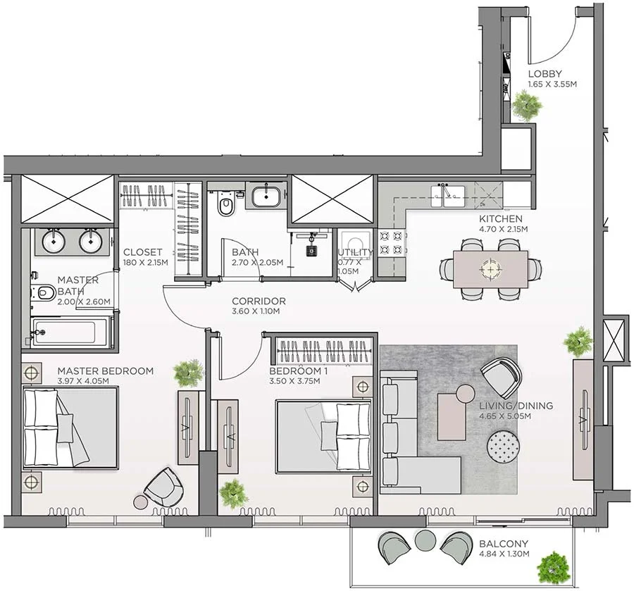 2-Bedroom Apartment