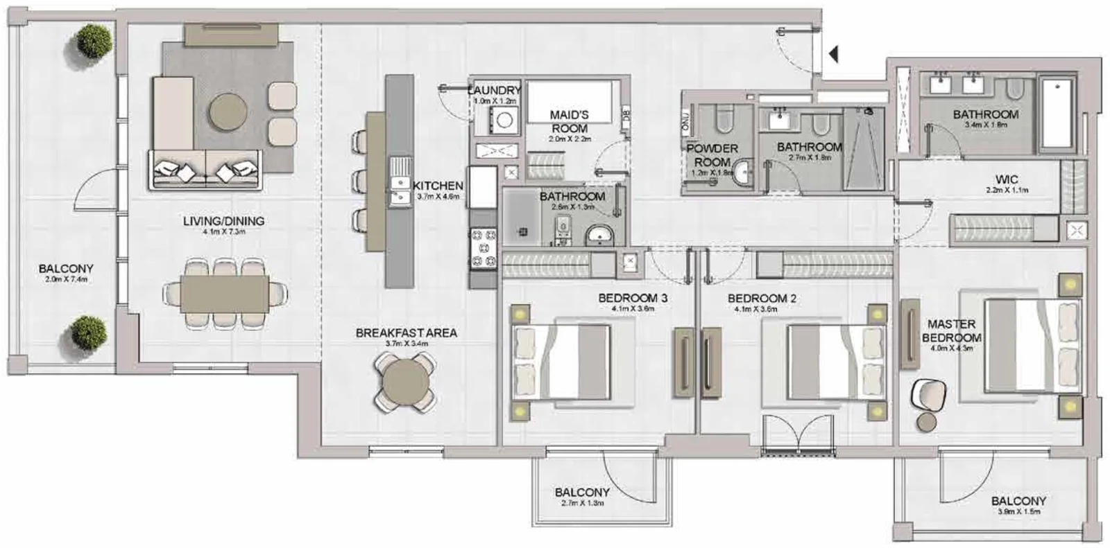 3-Bedroom Apartment