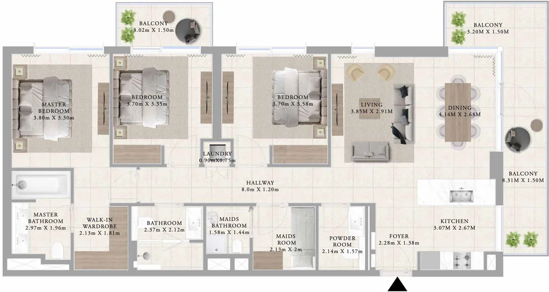 3-Bedroom Apartment
