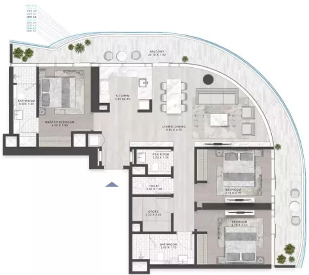 3-Bedroom Apartment