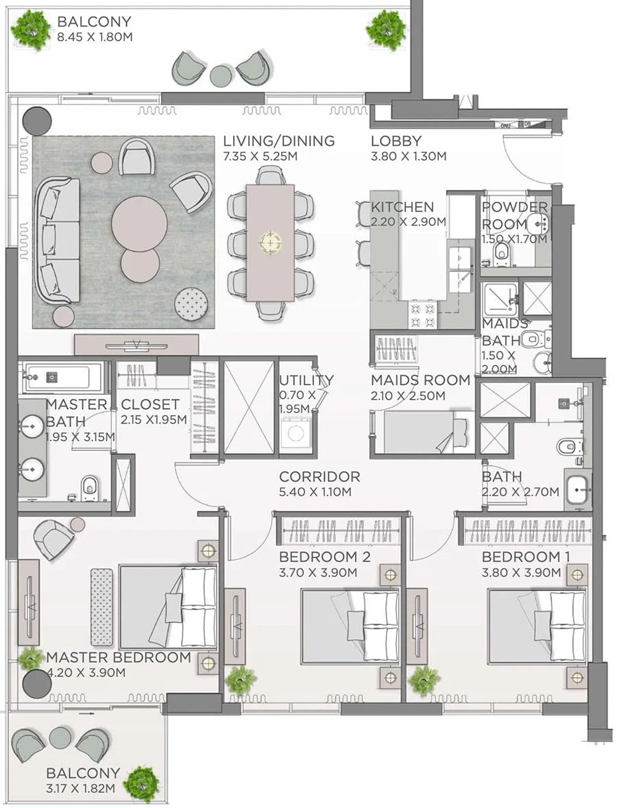 3-Bedroom Apartment