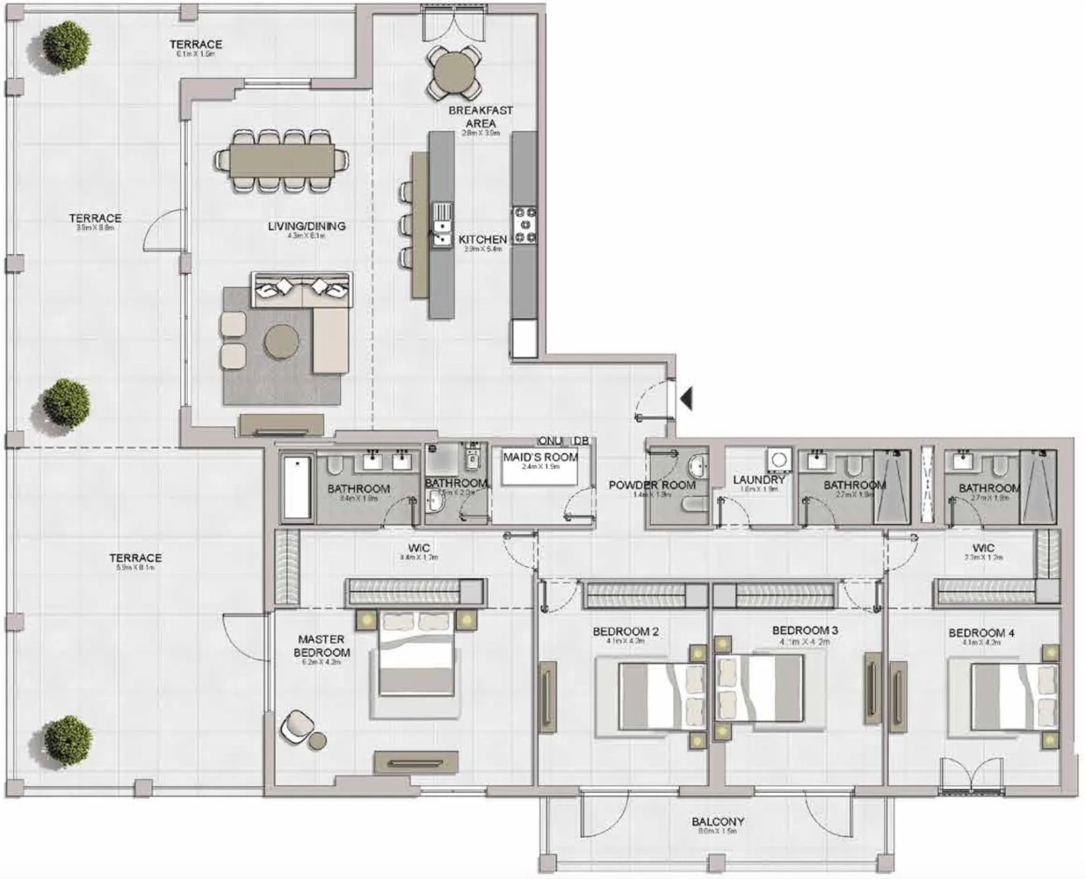 4-Bedroom Apartment