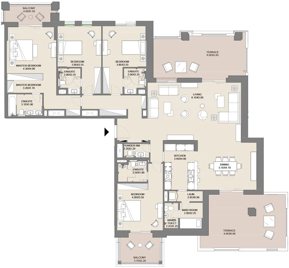 4 Bedroom Apartment
