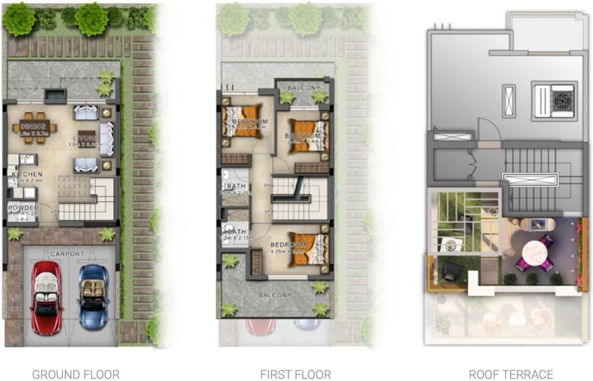 Floor Plans of DAMAC Just Cavalli Villas