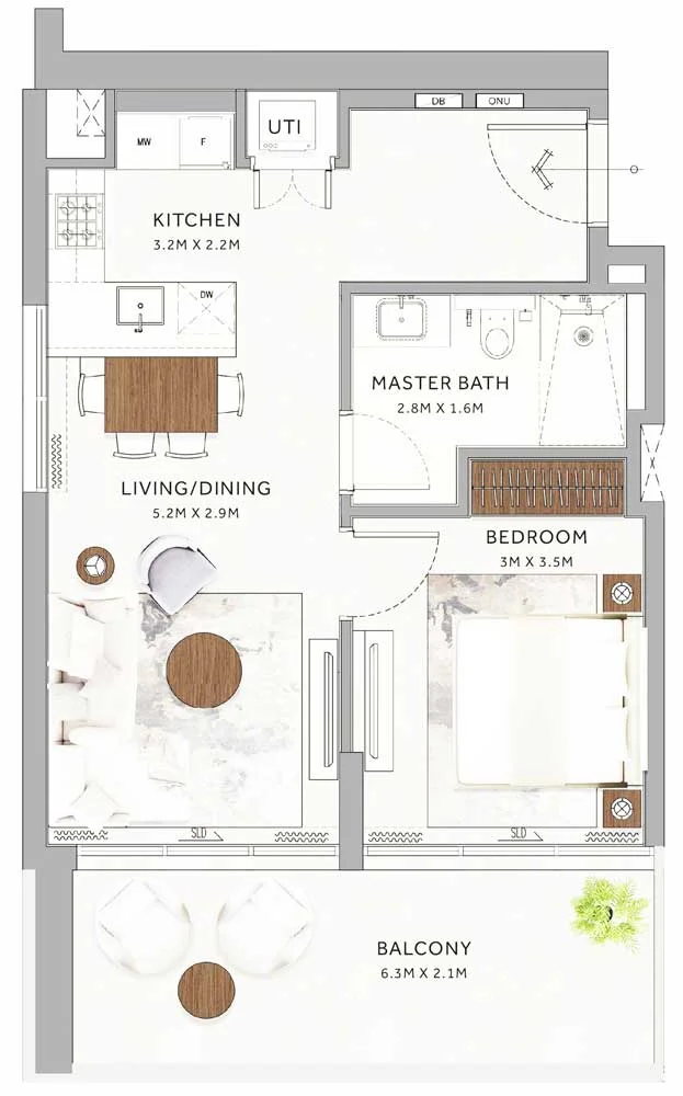 1-Bedroom Units