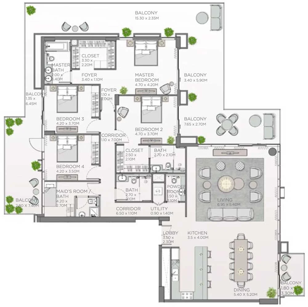 4 Bedroom Apartment