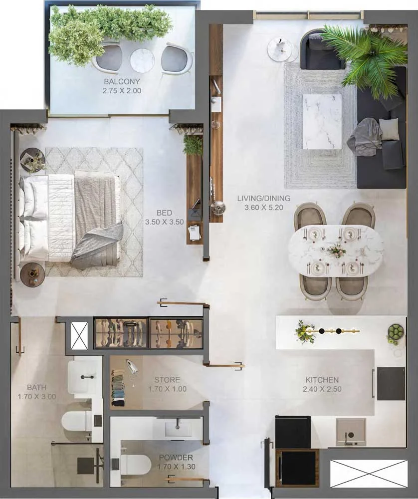 1-Bedroom Units
