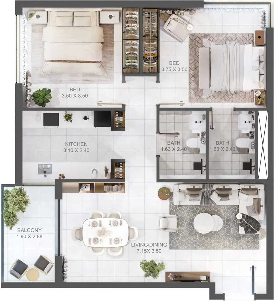 2-Bedroom Units