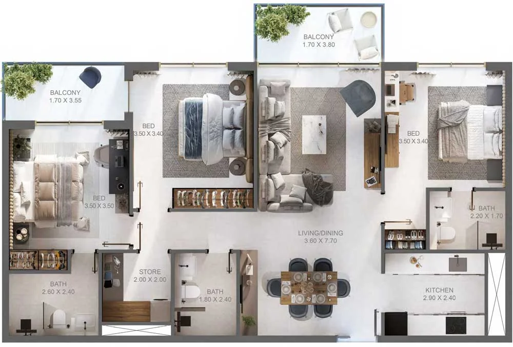 3-Bedroom Units