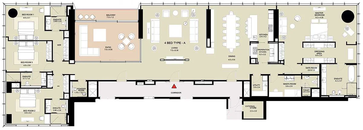 4 Bedroom Apartment