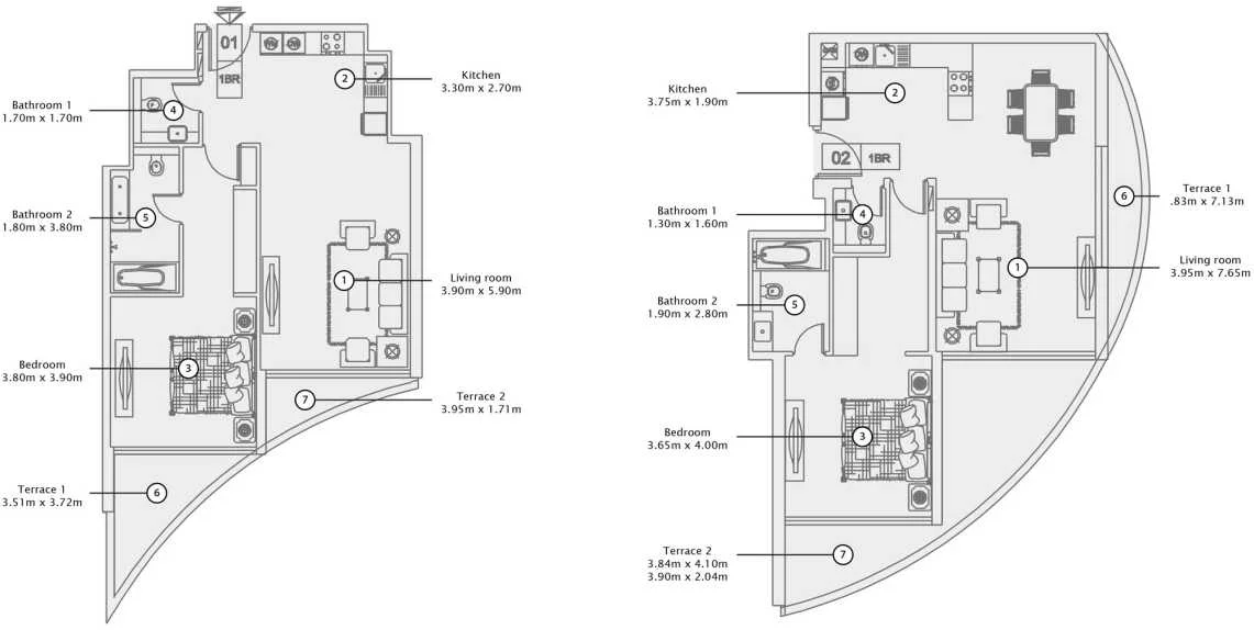 1 BR Apartment
