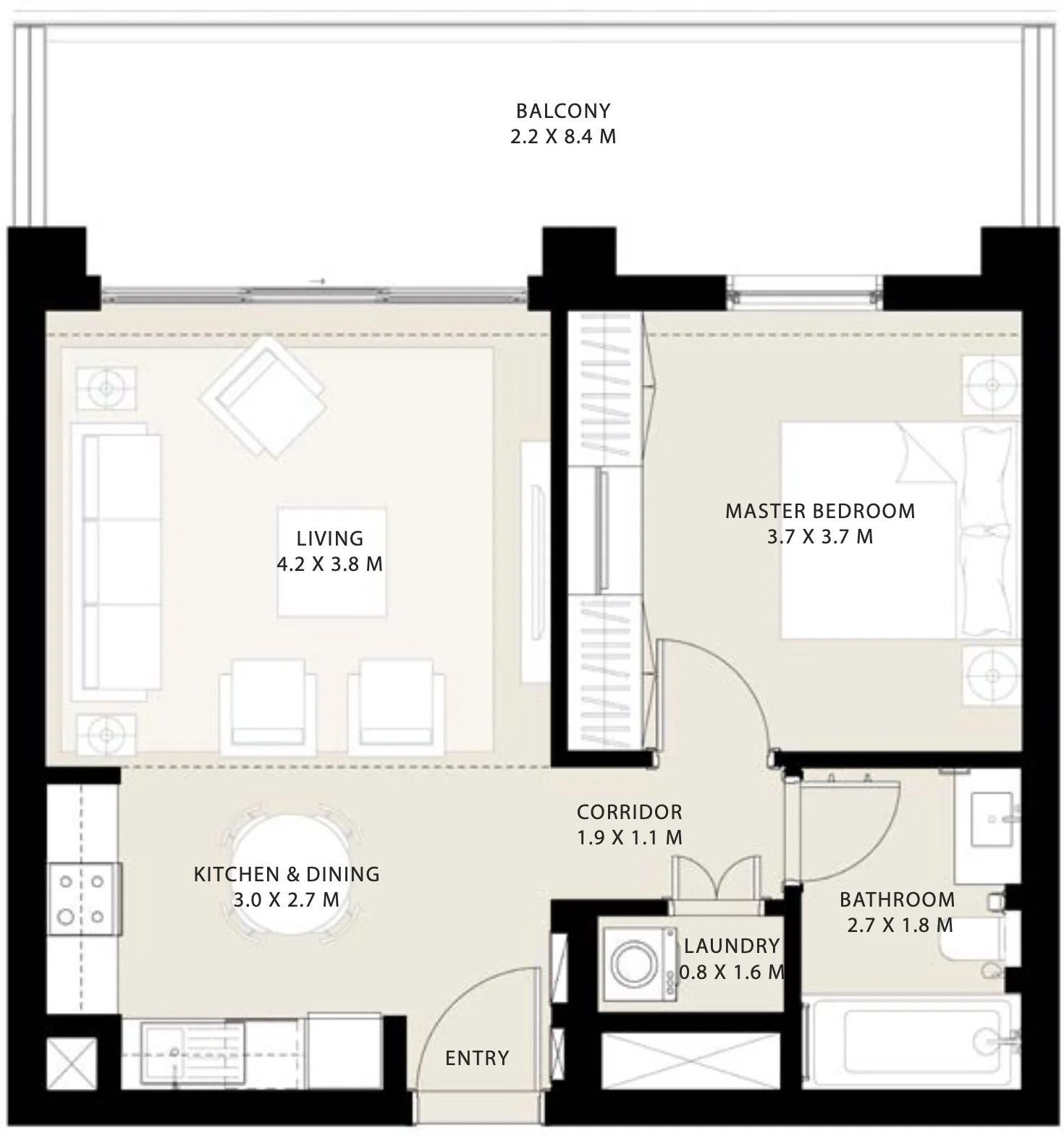 1 BR Apartment