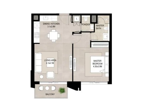 1 BR Apartment
