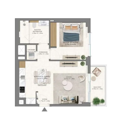 1 BR Apartment
