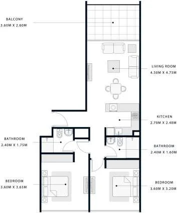 2 BR Apartment