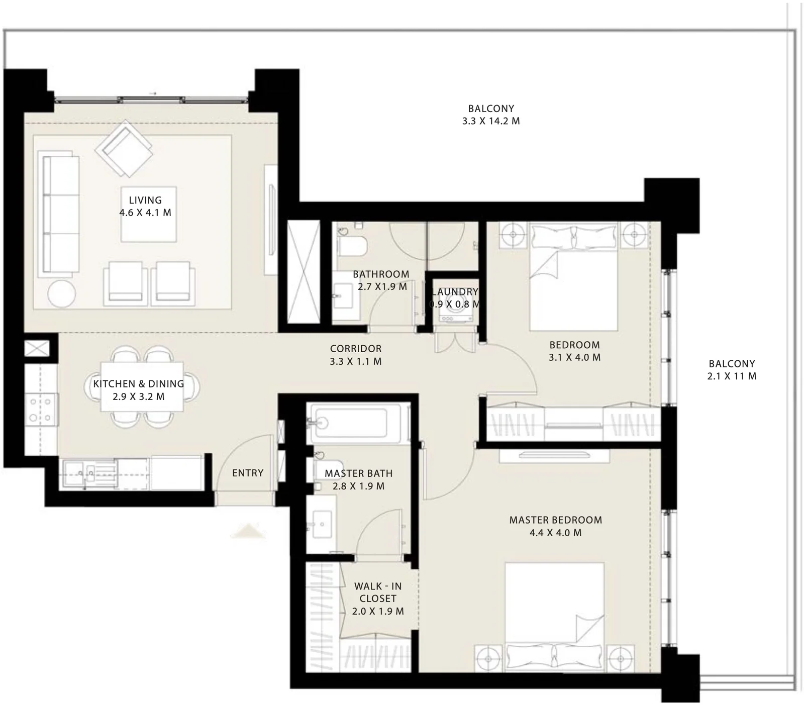 2 BR Apartment