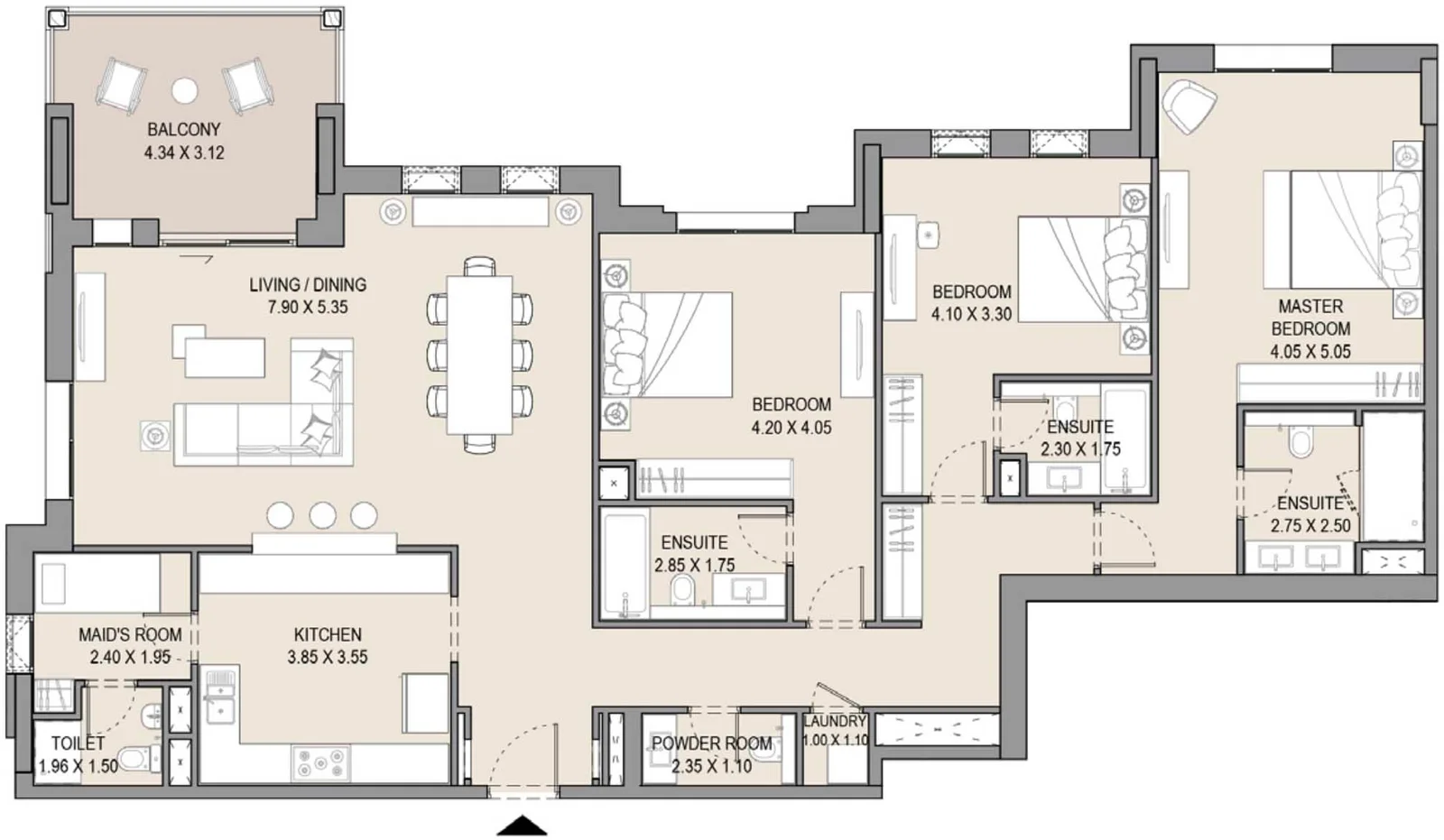 3 BR Apartment 