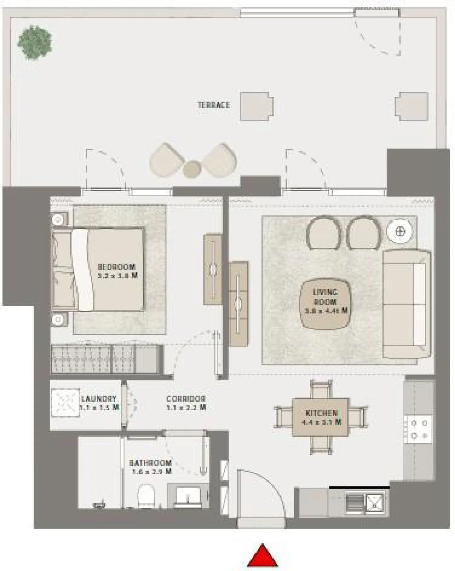 1 BR Apartment