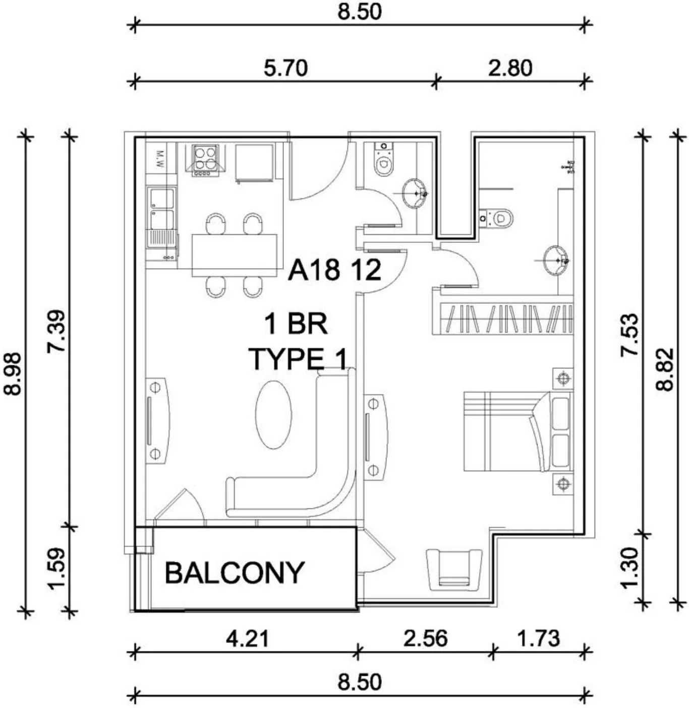 1 BR