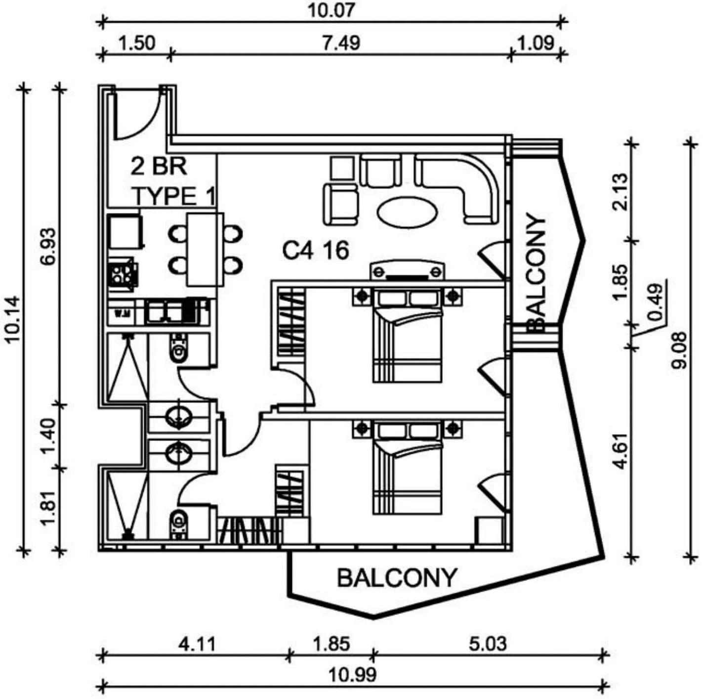 2 BR