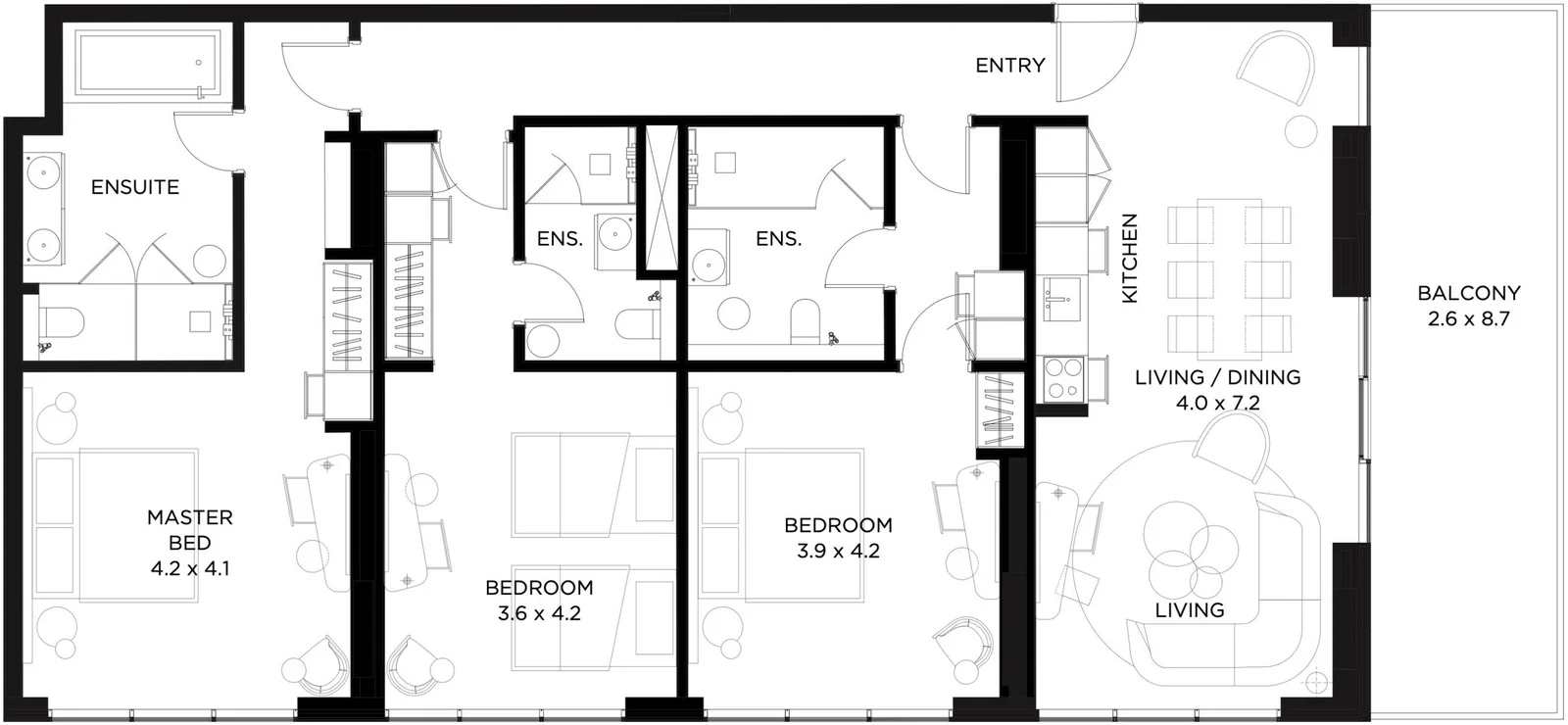 3 BR Apartment