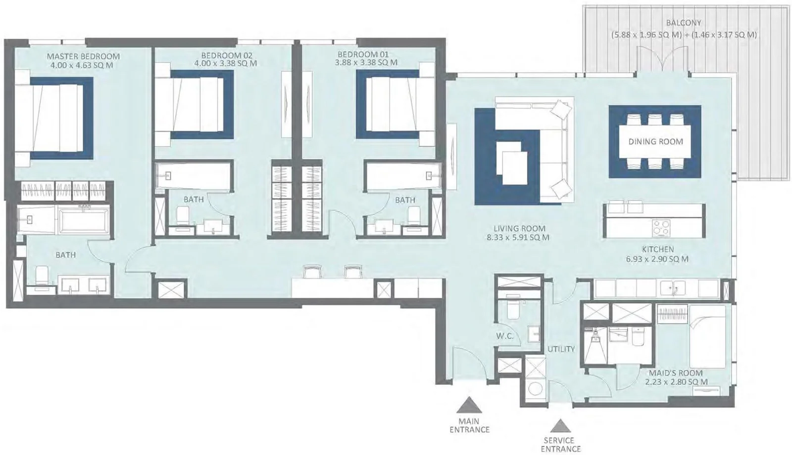 3 BR