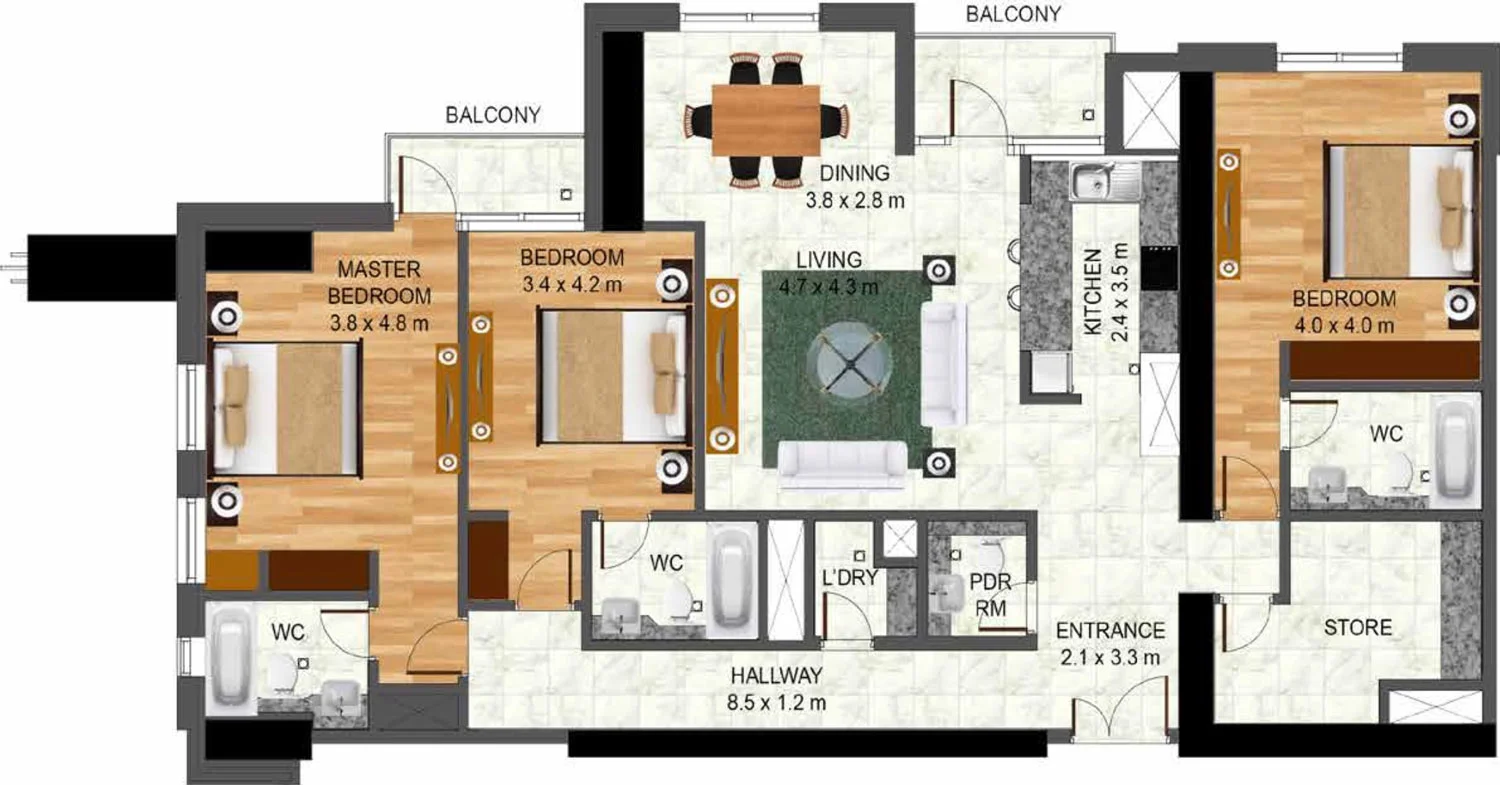 3 BR