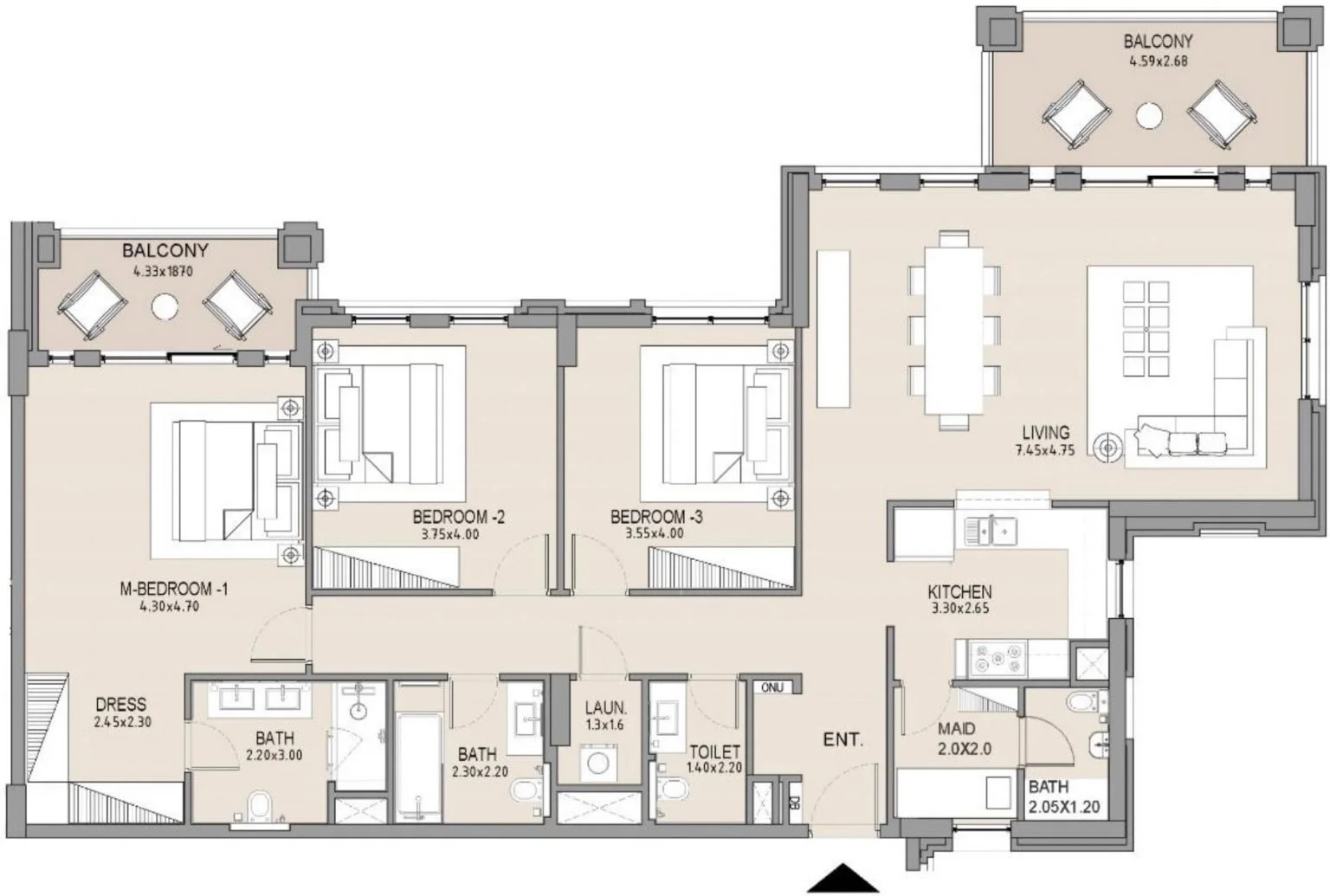 3 BR Apartment