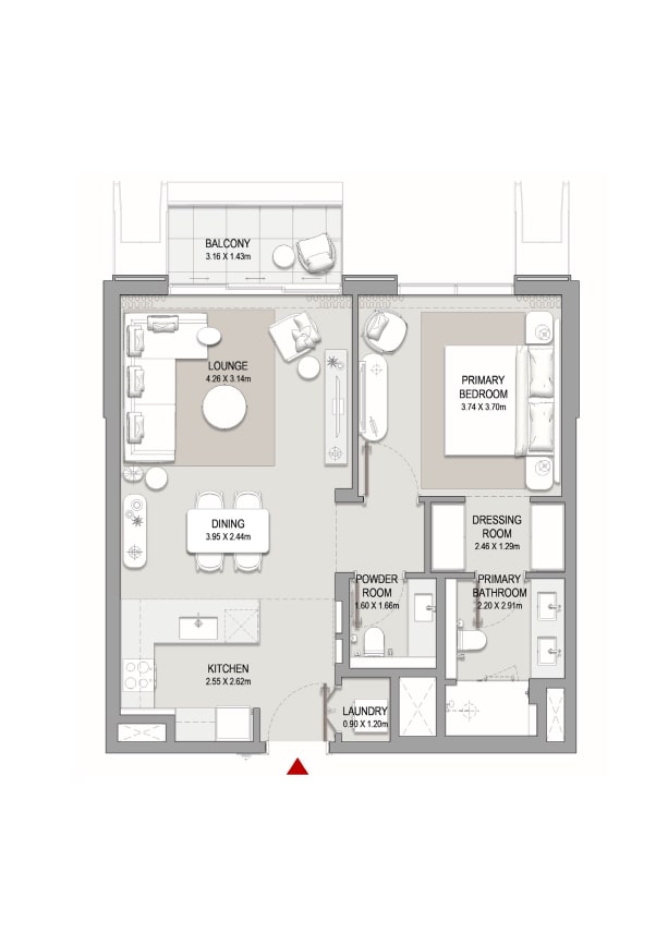 1 BR Apartment