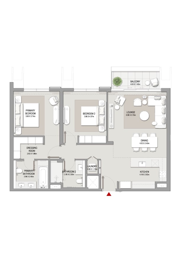 2 BR Apartment