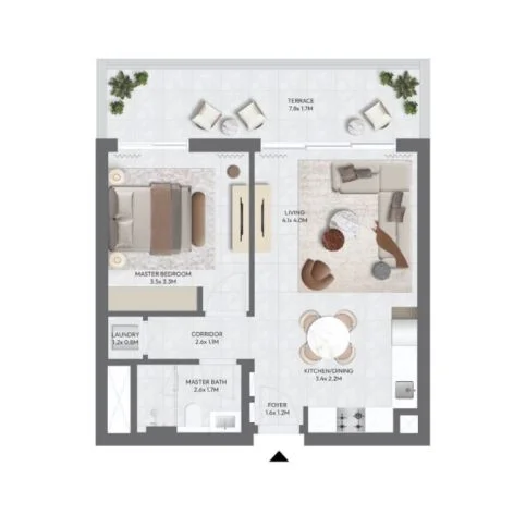 1 BR Apartment