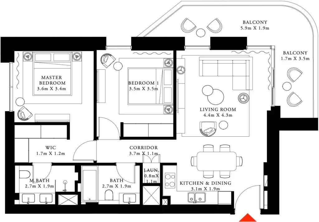 2 BR Apartment