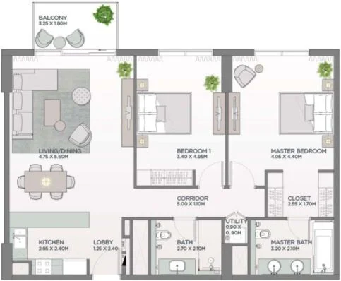 2 BR Apartments