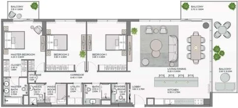 3 BR Apartments