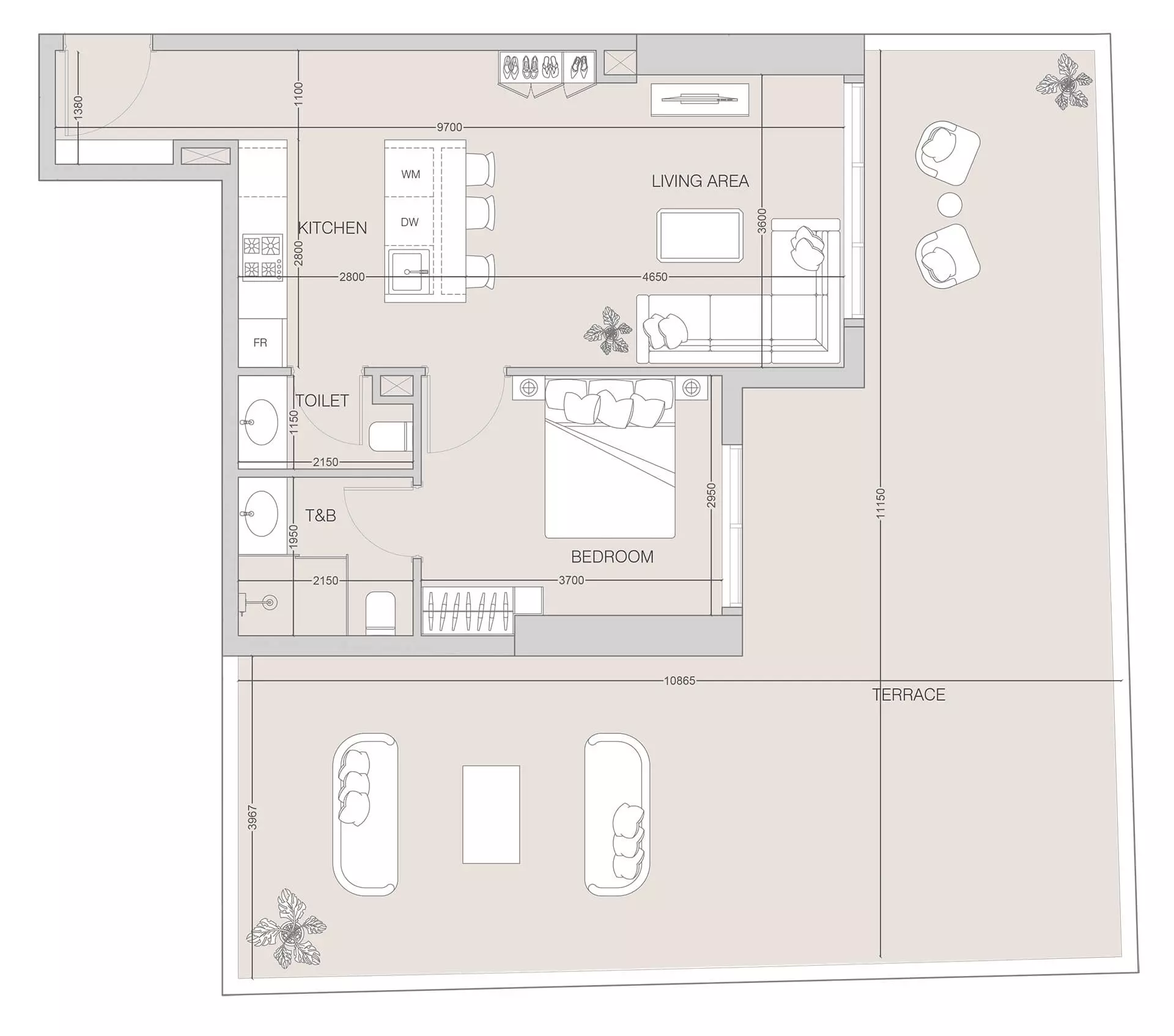 1 BR Apartment