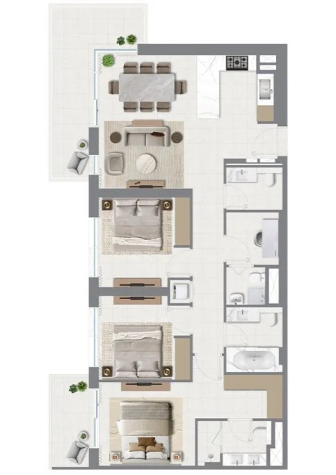 3 BR Apartment