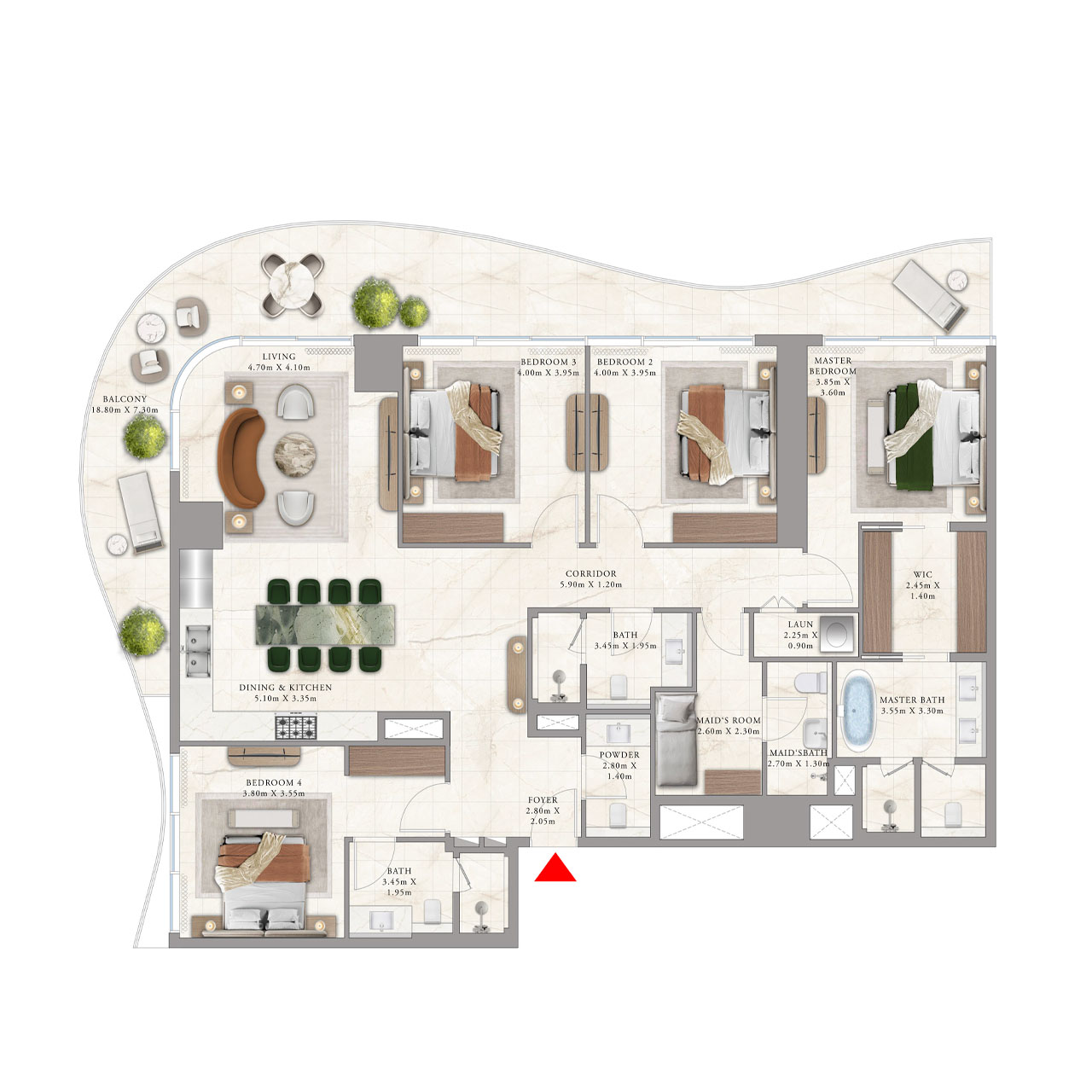4 BR Apartment