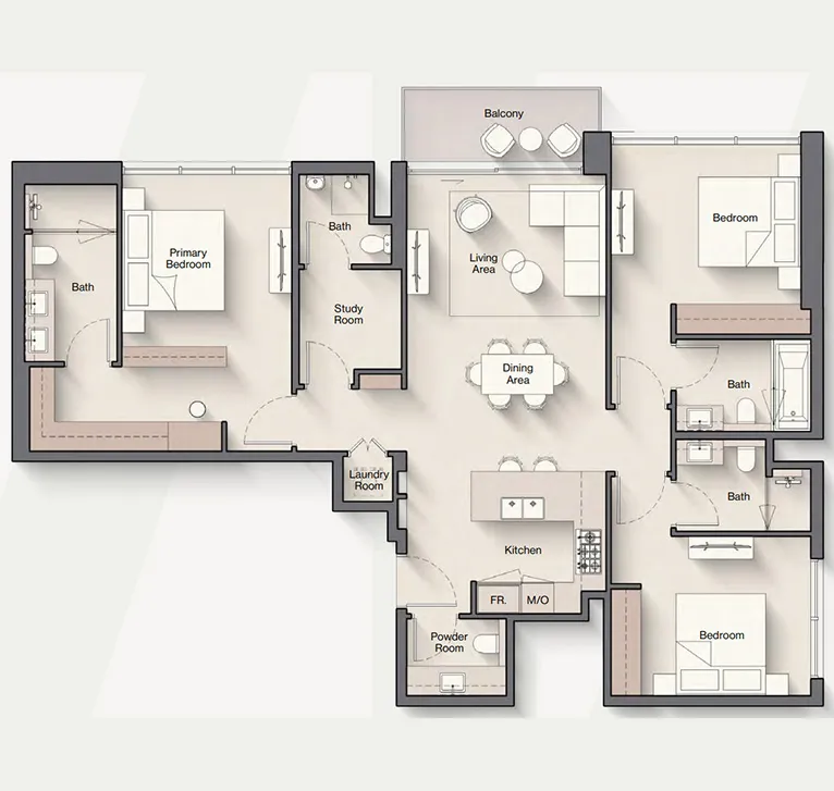 Three Bedroom Apartment